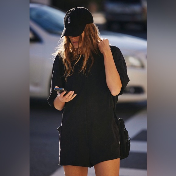 Free People Hot Shot Tee Romper - Picture 2 of 5